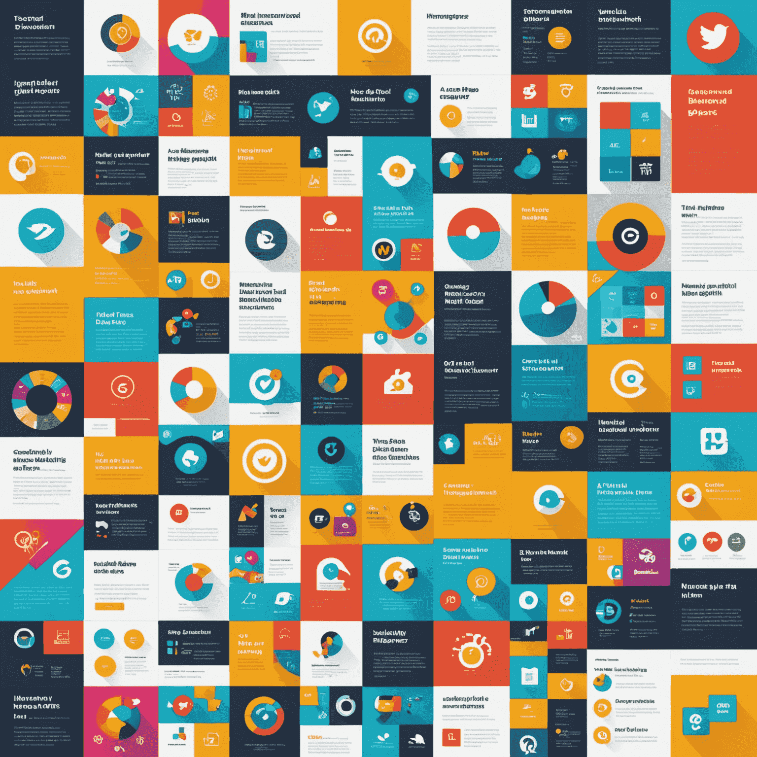 A collage of vibrant custom graphics for social media, including eye-catching infographics, animated GIFs, and branded illustrations, showcasing increased engagement metrics