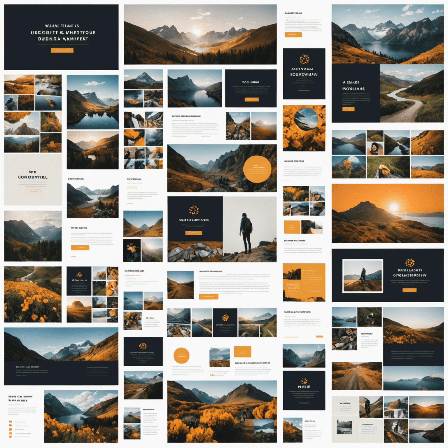 A collage showcasing various types of website visuals including photographs, illustrations, infographics, and icons, arranged in an aesthetically pleasing layout