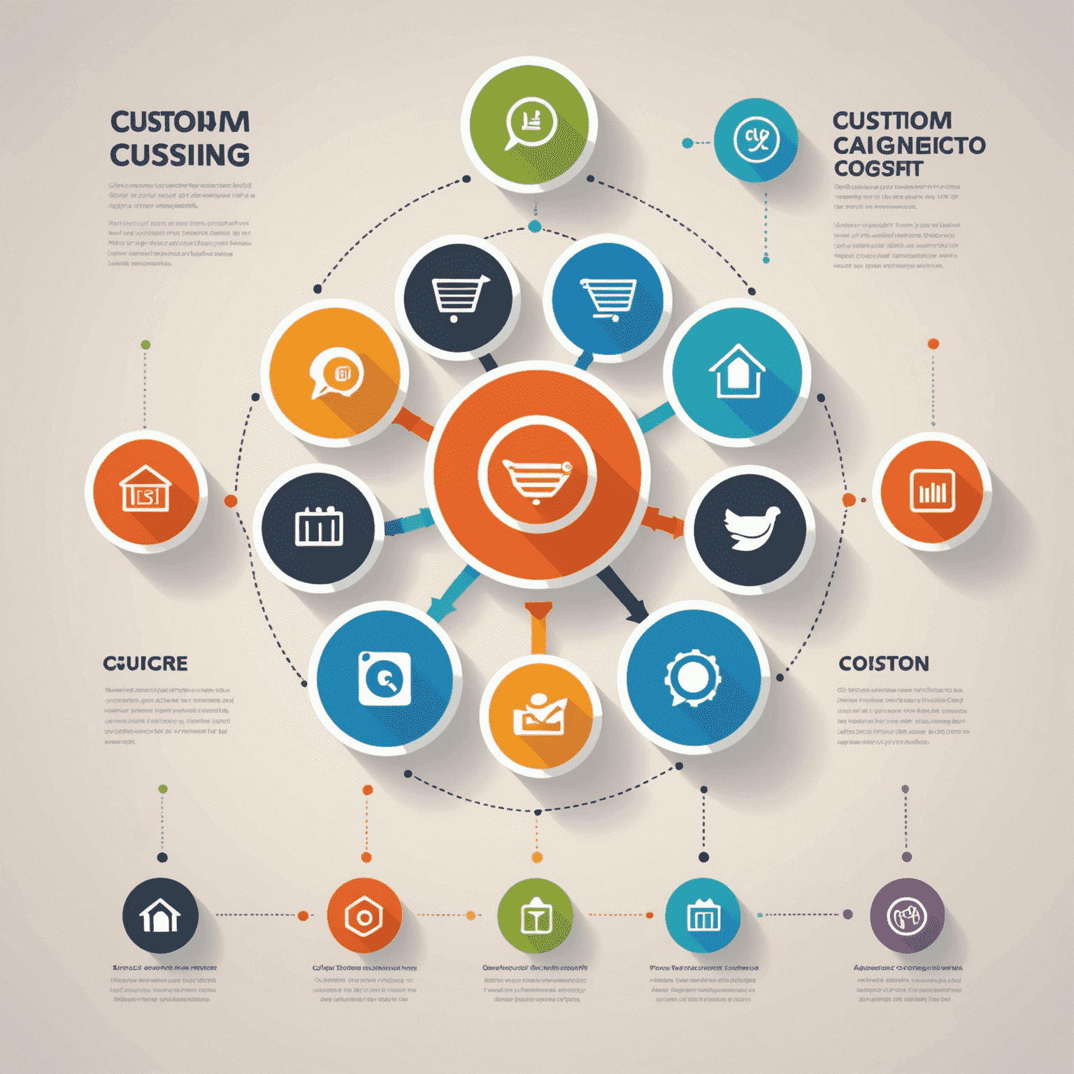An animated infographic showing the process of how custom graphics boost engagement, with icons representing increased likes, shares, and comments